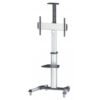 461245 Soporte de aluminio tipo carrito para TV de 37 pulgadas a 86 pulgadas inclinación de -12 a 5° - rotación de TV de 90°;repisas removibles.