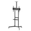 Soporte TV tipo carro - 37 a 70, hasta 70 kg (154 lb), inclinación de -10 a 5°, repisas para cámara y AV, Ruedas con frenos y PVC, MANHATTAN 462716