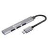 HUB USB V3.0 4 PUERTOS CONEXIÓN TIPO C - COLOR  PLATA, BROBOTIX 6008058
