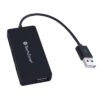 Hub TechZone - 4 puertos USB 2.0, color negro, 1 año de garantía.