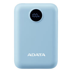 PowerBank ADATA C100 de 10 - 000 mAh. Carga simultánea de 2 dispositivos. Con indicador LED de carga. Color AZUL. PC10022-12LB