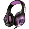 HEADSET GAMING OVER-EAR NBHG VIPER LED ALAMBRICO  DIADEMA FLEXIBLE MICROFONO 3.5MM USB PC CONSOLAS CELULAR INC ADAPTADOR MEGABASS FUCSIA -