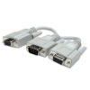 328302 Cable Y para VGA - Conecta una fuente VGA a dos cables de monitor VGA, Longitud 15cm, Color Gris.