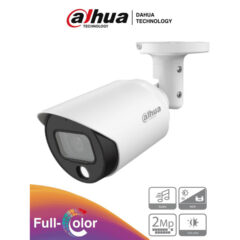 DAHUA HAC-HFW1239TN-A-LED-0360B  - Camara Bala Full Color de 2 Megapixeles/ 1080p/ Microfono/3.6mm/ Metalica/ WDR Real de 130 dB/ Leds para 20 mts/ IP67 -