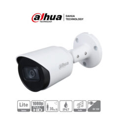 DAHUA HAC-HFW1200T-A - Cámara Bullet HDCVI 1080p micrófono - 2.8 mm, ángulo de visión de 103°, IR 30 m, IP67, carcasa metálica, DWDR, BLC, HLC.