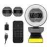 YEYIAN CAMARA FLEXCAM PARA STREAMING CON ILUMINACION MIXTA Y CONTROL REMOTO - 2K  2560X1440P A 30 FPS, COD H.264 Y 265, CON MIC MOD. YPW-QHDAF-M1
