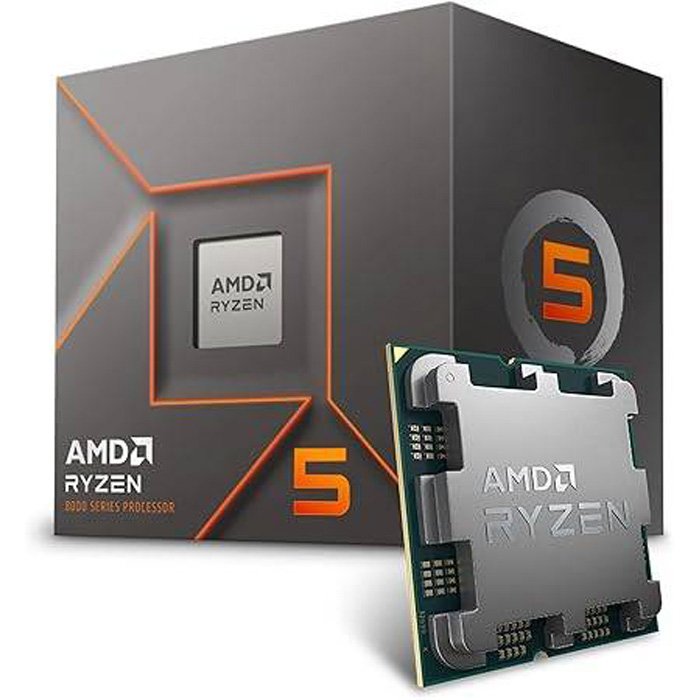 AMD RYZEN 5 8400F - 6 núcleos, Socket AM5, Con ventilador, Se requiere una tarjeta gráfica independiente