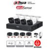 DAHUA KITXVR5104HS4KLI3+4HFW1500CMA- Kit de 4 canales 5 MP con audio y DVR  de 4 CH - Soporta 4 canales + 4 IP o hasta 8 IP + 4 Camaras 5mp