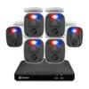 KIT DVR 6 CAMARAS DVR-4680 SWANN Sistema de seguridad 8 Canales - 6 Camaras con audio, Luces intermitentes rojo y azul, Sensor de Luz