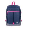 Backpack RAINBOW TZLBP26-A  TECHZONE COLORS 16 - color Azul con detalles gris y rosa, 100  Poliester GARANTIA LIMITADA DE POR VIDA.