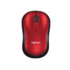 Mouse LOGITECH M185 - Rojo, 3 botones, RF inalámbrico, Óptico, 1000 DPI