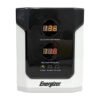 Regulador Energizer 2500VA/1500W (ERENRLB25VA). Rango 90-145VCA - fus. 15A, 2 contactos, LED. Ideal p/línea blanca. Cert. RoHS/NOM/CE. 2 años gtía.