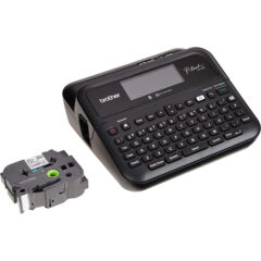 Rotulador Brother P-touch PTD610BT - transferencia térmica, Bluetooth, teclado qwerty, adaptador AC, imprime etiquetas laminadas de hasta 24 mm de ancho