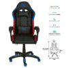 SILLA GAMER RGB INCLINACION RESPALDO 145 CLASE 4 140-150KG NSG-RGB1 FOAM 350MM 63CM*64CM*121-131CM COJIN LUMBAR Y CABEZA NEGRO/AZUL -