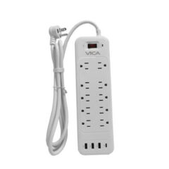 Centro de carga 9P VICA para protección contra sobretensiónes - 10 NEMA 5-15R con supresor de picos, 3 puertos USB-A y 1 USB-C. -Montaje pared