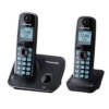 PANASONIC 2 Telefonos Inalambrico - Pantalla de 1.8, Ecualizador, Alarma, bloqueo de llamadas, Altavoz, negro