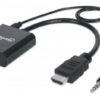 151559 Convertidor HDMI a VGA con audio - Completamente blindado para reducir fuentes de interferencia EMI y otras.