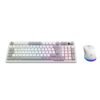 Kit Teclado y Mouse Squad Conquest PRO  KG525 Balam Rush Azender Series - Alcance 10m, Iluminacion RGB Personalizable, Color Blanco. AC-940436