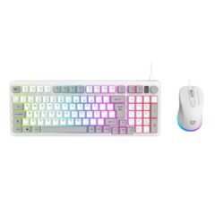 Kit Teclado y Mouse Squad Conquest KG515 Balam Rush Azender Series Teclado y Mouse Alambrico Iluminacion RGB - Color Blanco. AC-940450