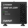 Regulador de Voltaje COMPLET  X-POWER 3000 VA/3000 W 120V . Terminales de conexión y 2 contactos NEMA 5-15R - Supresor de picos de voltaje 504 J, P/N ERV-1