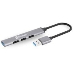 HUB USB V3.0 - 4 PUERTOS CONEXIÓN TIPO A, PLATA 406108, BROBOTIX