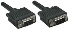 309011 Extension VGA HD15 macho a HD15 hembra; 1.8 m. Negro - completamente blindado para reducir la interferencia.
