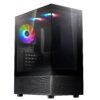 Gabinete GAMER XPG INVADER X MINI. Media torre. Paneles de VIDRIO TEMPLADO de 4mm. Ventiladores incluidos; 5 x 120mm ARGB. NEGRO. INVADERXMINIMT-BKCWW -