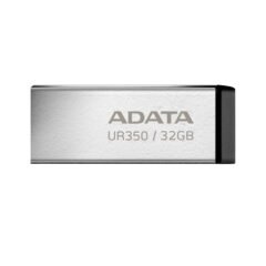 Memoria USB de 32GB UR350 3.2 Gen 1 (retrocompatible 3.0 y 2.0) - diseño elegante sin tapa. Color Metálico, negro. UR350-32G-RSR/BK